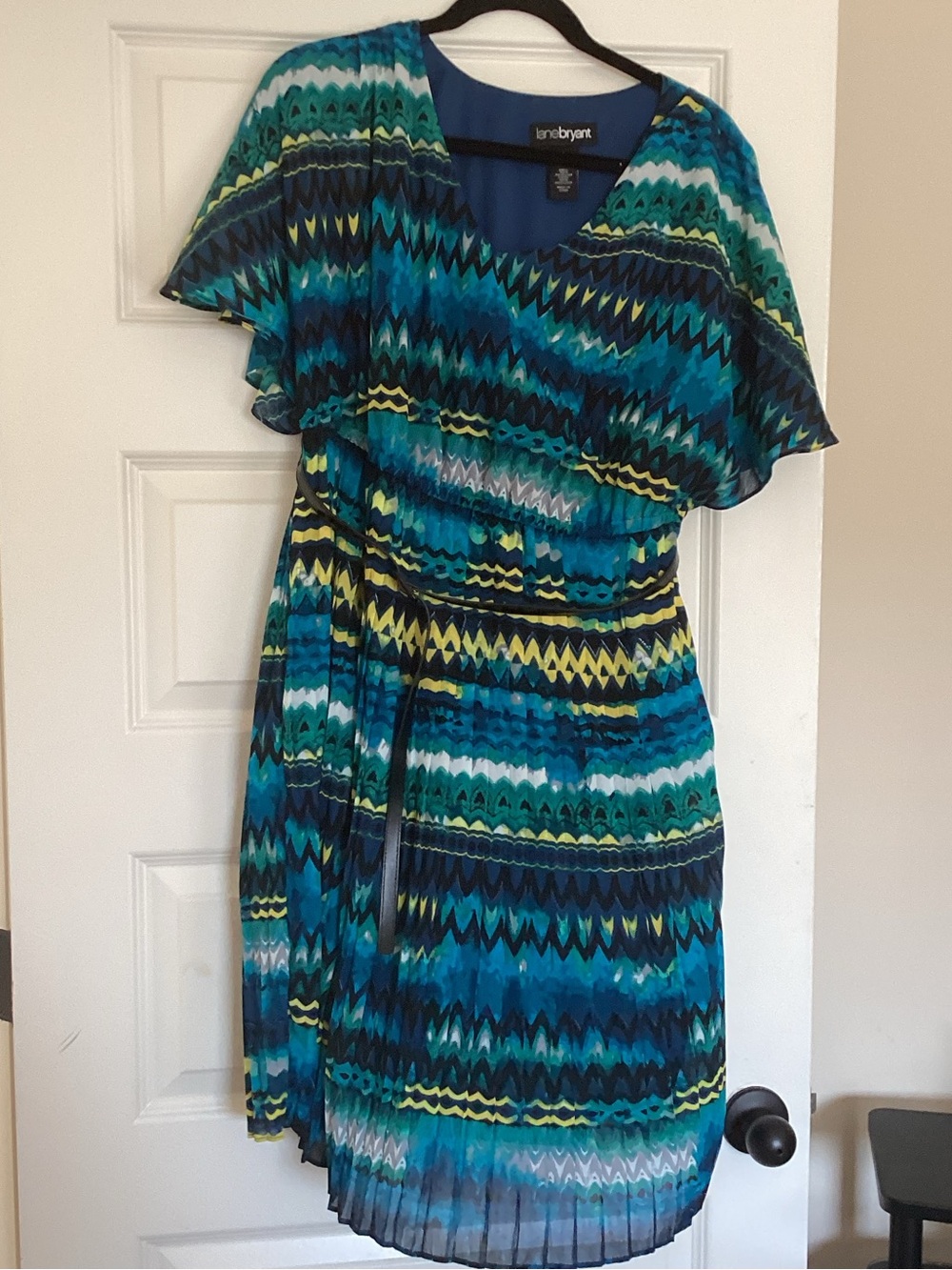 Lane Bryant Teal and Blue  pleated dress Size 14/16 EUC